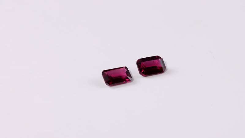 AAA Orissa Rhodolite Garnet Set Of 2 (Oct 6x4 mm) 1.10 ctw Loose Gemstone