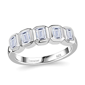 Luxuriant Lab Grown Diamond VS 1.00 ctw 5 Stone Ring in Rhodium Over Sterling Silver (Size 7.0)