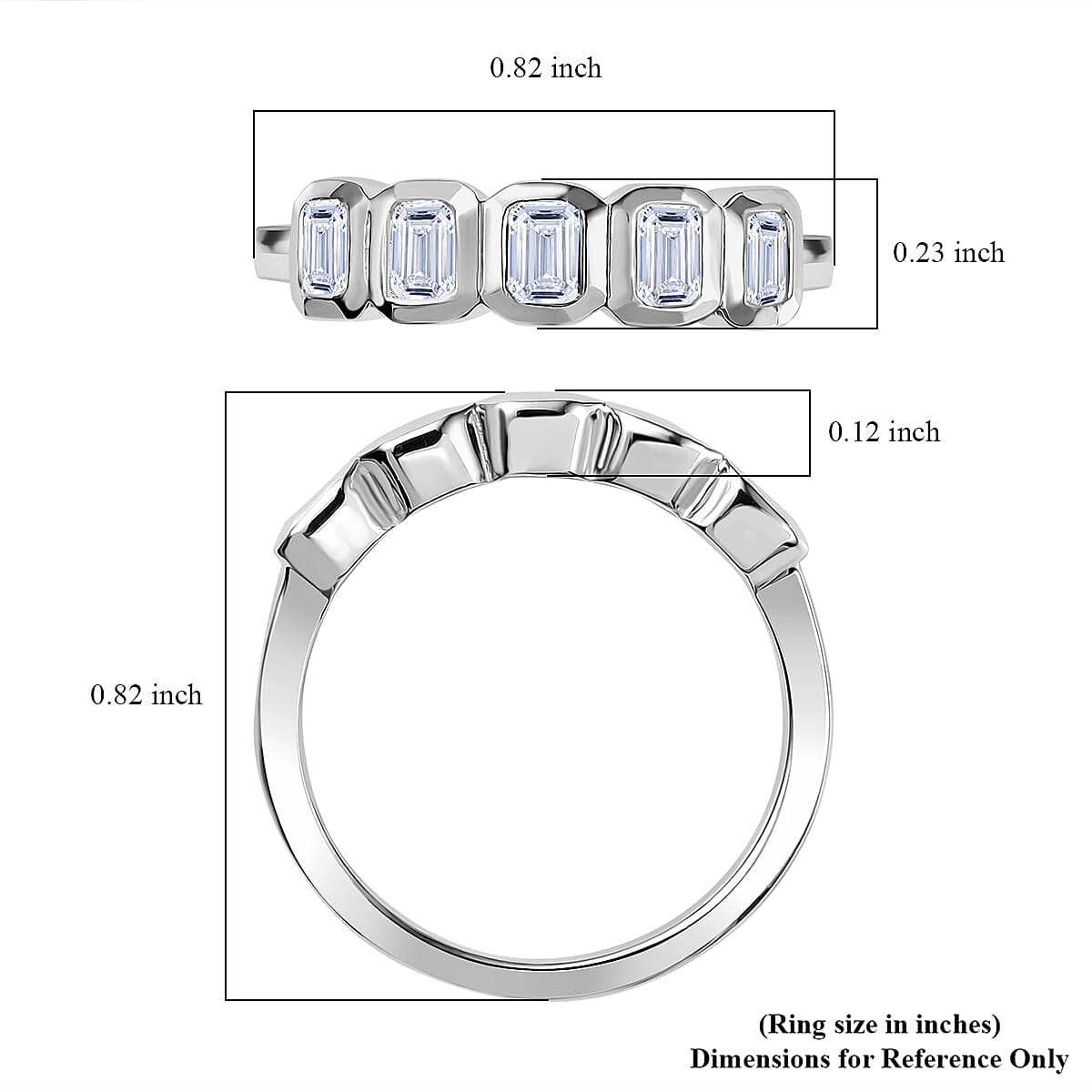 Luxuriant Lab Grown Diamond VS 1.00 ctw 5 Stone Ring in Rhodium Over Sterling Silver (Size 7.0) image number 5