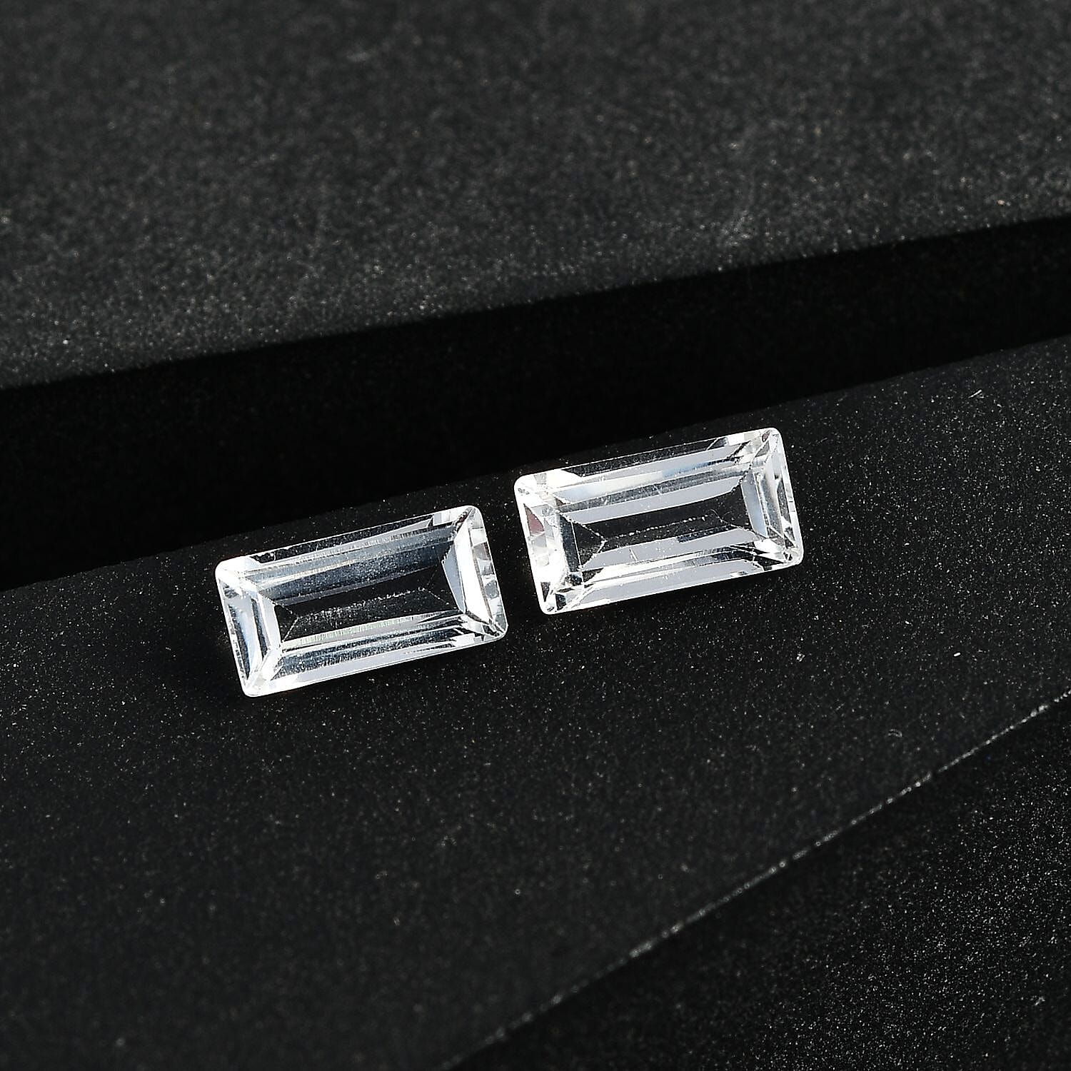 White Topaz Set of 2 (Bgt 7x3.5 mm) 1.35 ctw Loose Gemstone