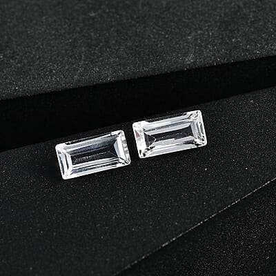 White Topaz Set of 2 (Bgt 7x3.5 mm) 1.35 ctw Loose Gemstone