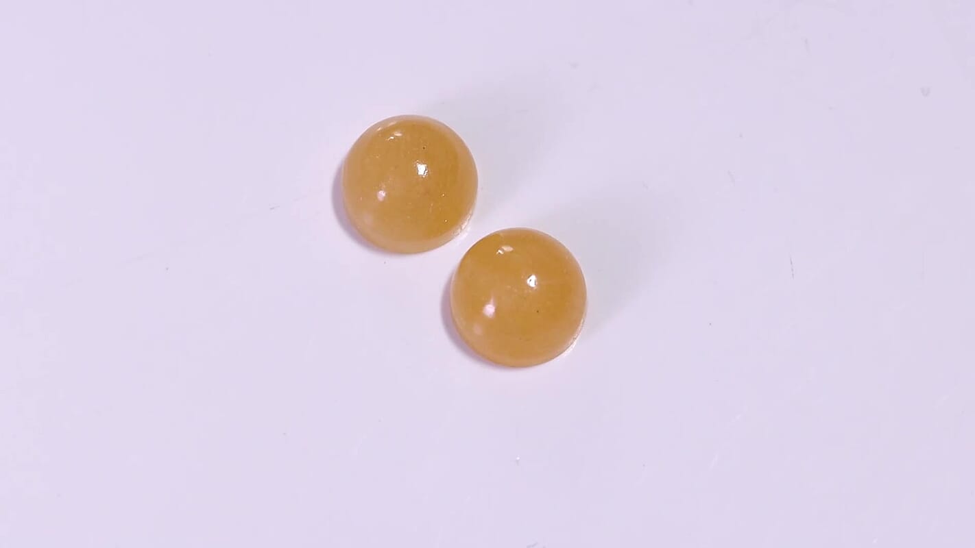 Yellow Aventurine Set of 2 (Rnd 8 mm) 4.92 ctw Loose Gemstone