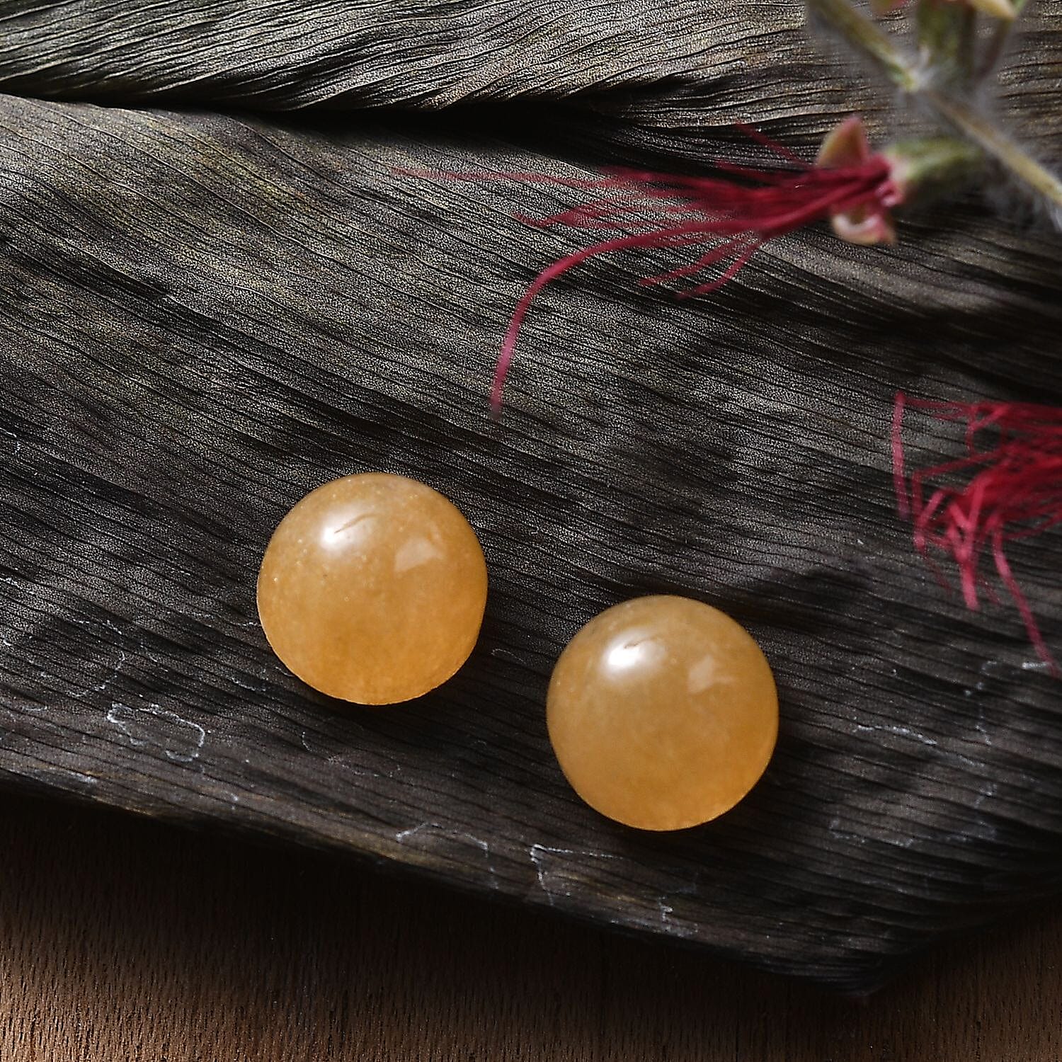 Yellow Aventurine Set of 2 (Rnd 8 mm) 4.92 ctw Loose Gemstone