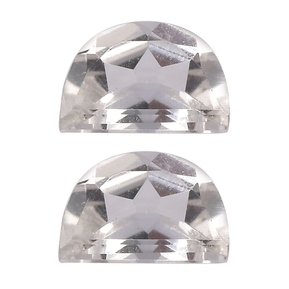 White Topaz Set of 2 (D Shape 6x4 mm) 0.84 ctw Loose Gemstone image number 0