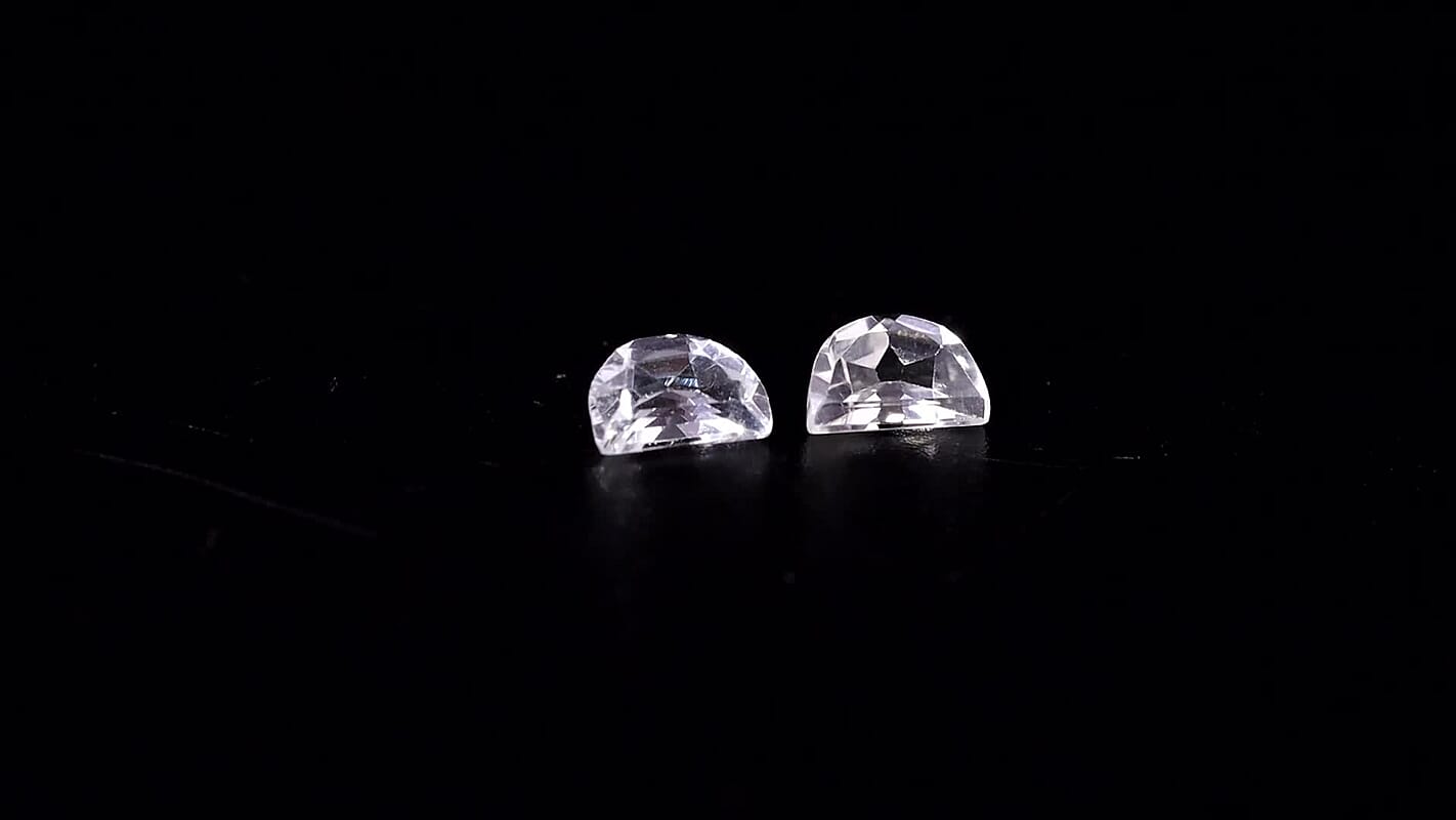 White Topaz Set of 2 (D Shape 6x4 mm) 0.84 ctw Loose Gemstone