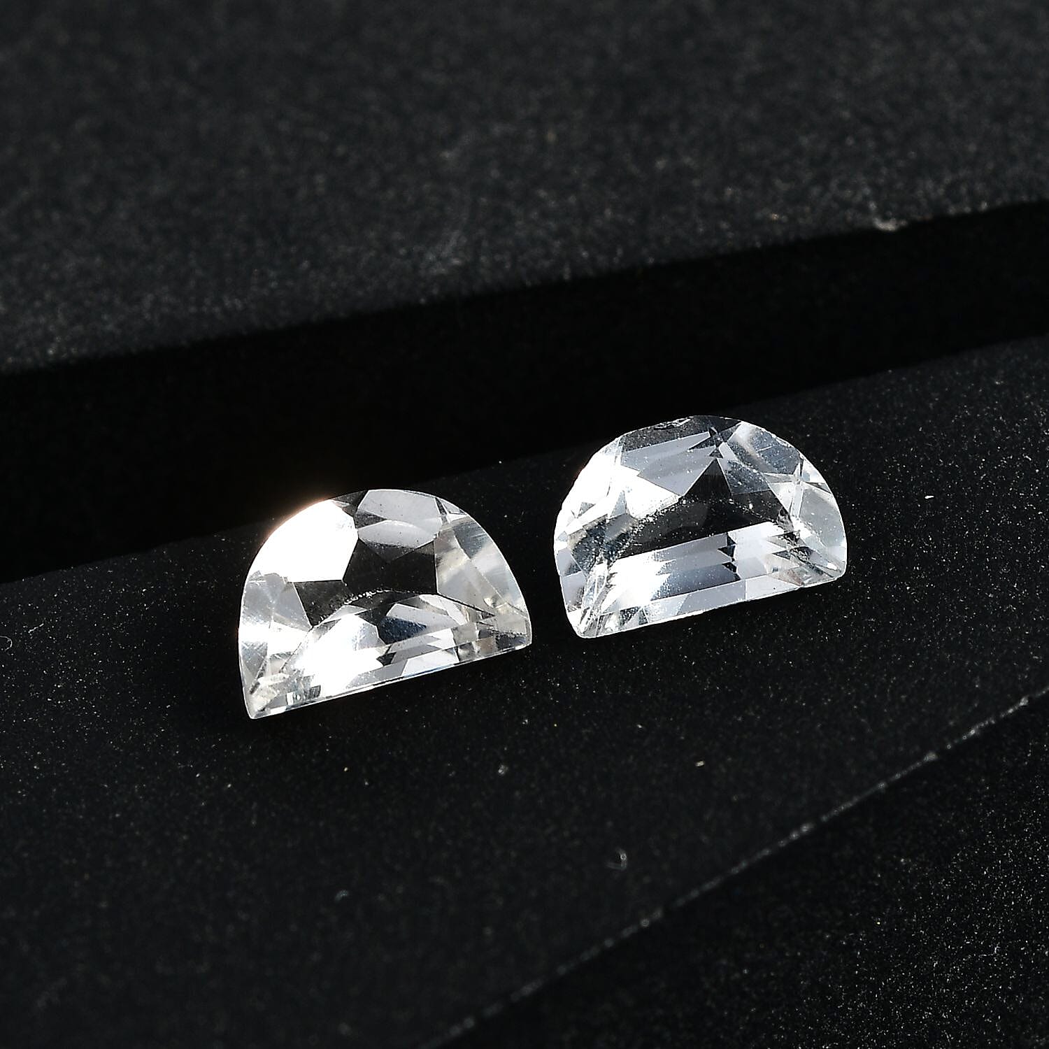 White Topaz Set of 2 (D Shape 6x4 mm) 0.84 ctw Loose Gemstone