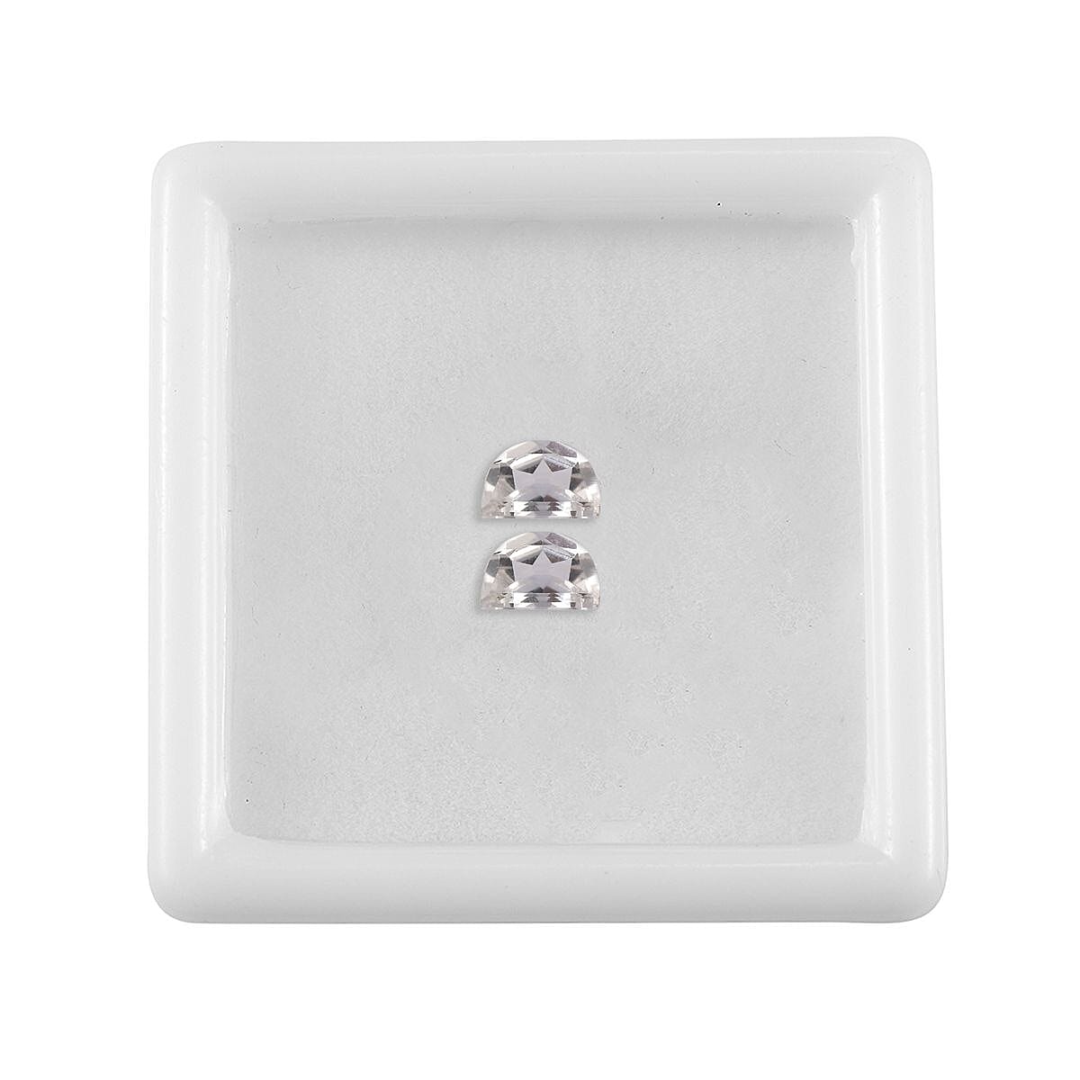 White Topaz Set of 2 (D Shape 6x4 mm) 0.84 ctw Loose Gemstone
