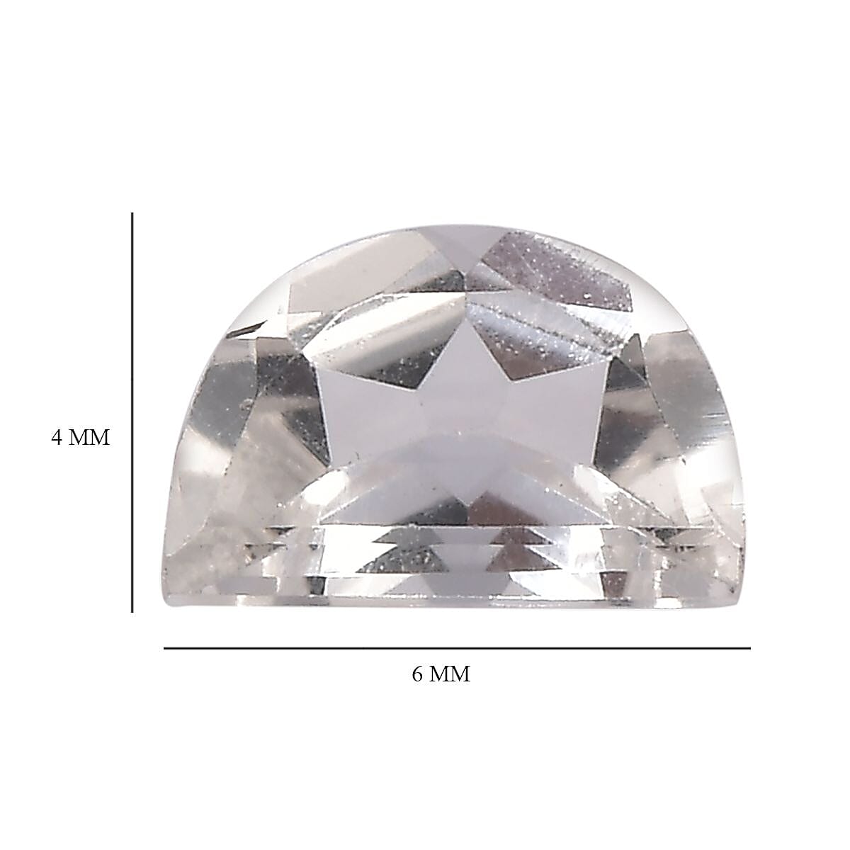 White Topaz Set of 2 (D Shape 6x4 mm) 0.84 ctw Loose Gemstone