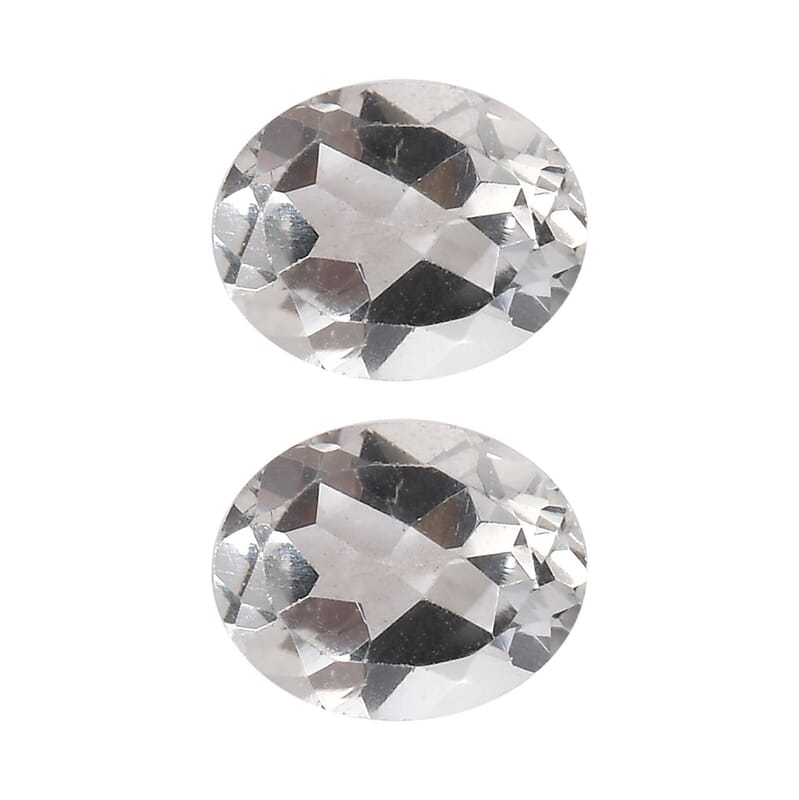 White Topaz Set of 2 (Ovl 5x4 mm) 0.85 ctw Loose Gemstone