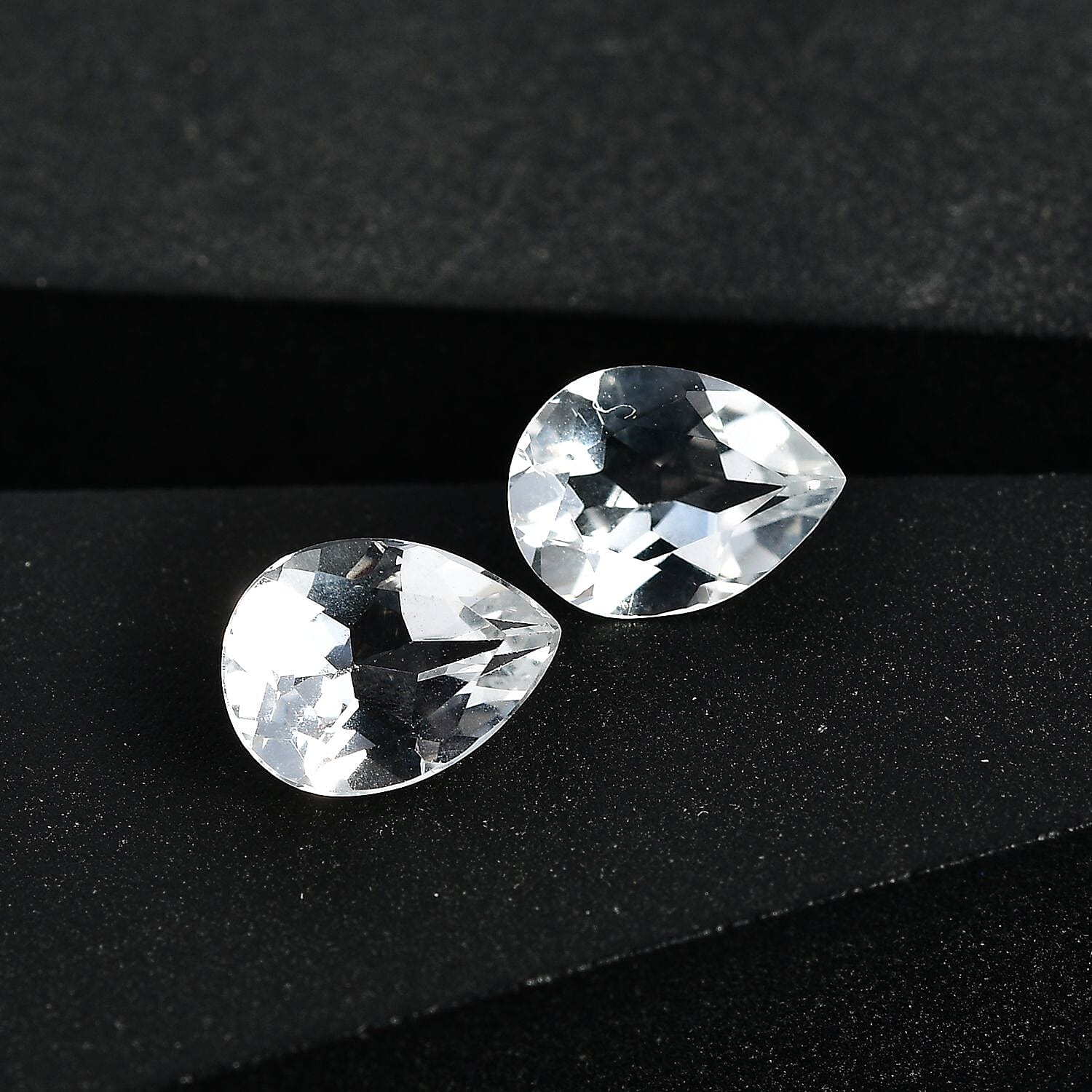 White Topaz Set of 2 (Pear 8x6 mm) 2.44 ctw Loose Gemstone