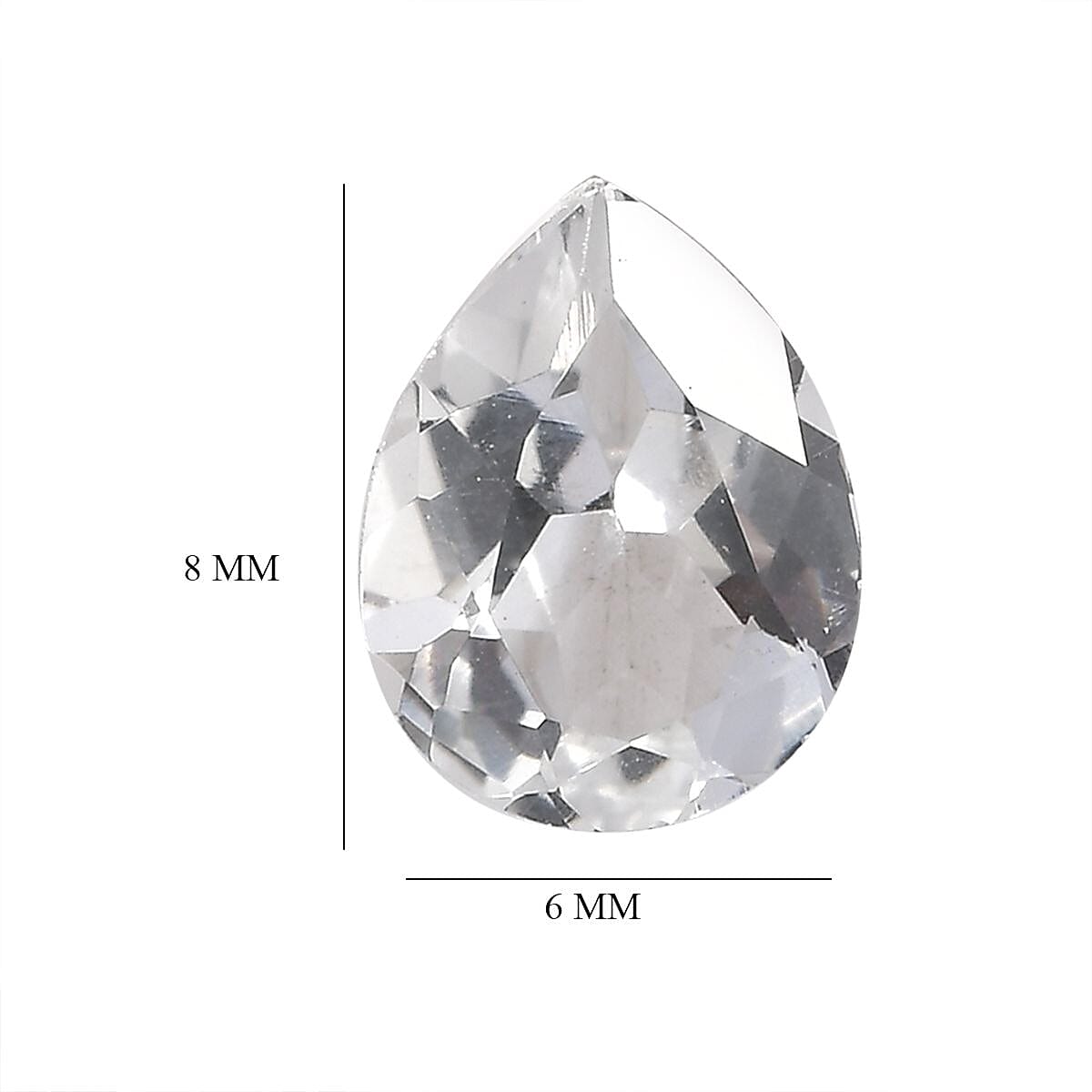 White Topaz Set of 2 (Pear 8x6 mm) 2.44 ctw Loose Gemstone