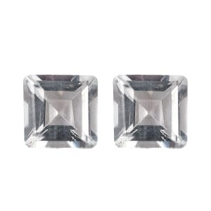White Topaz Set of 2 (Sqr 6 mm) 2.10 ctw Loose Gemstone