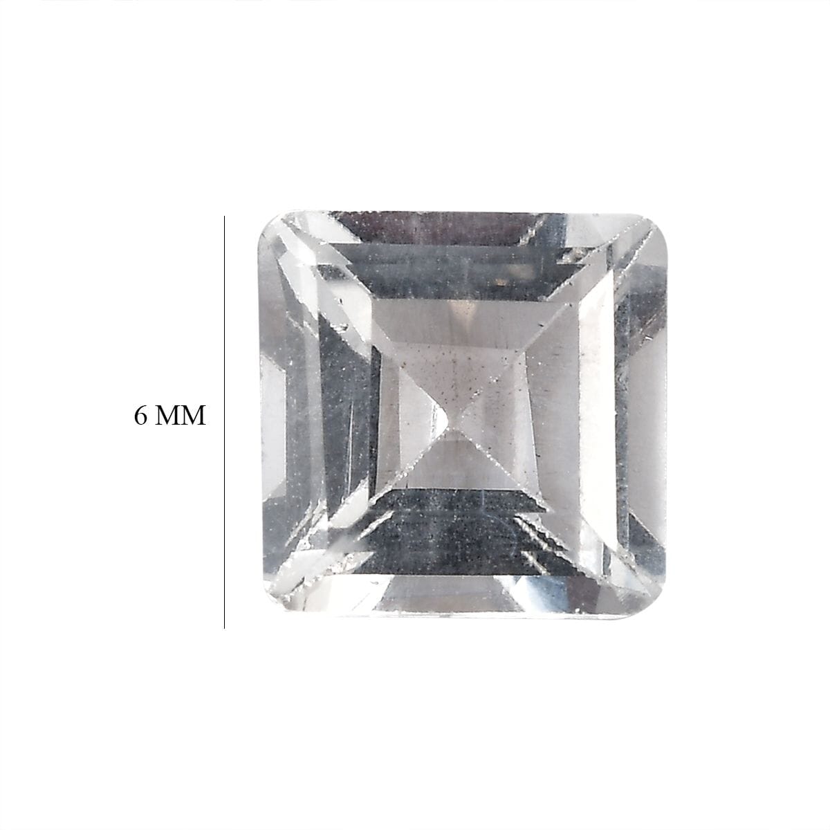 White Topaz Set of 2 (Sqr 6 mm) 2.10 ctw Loose Gemstone image number 4