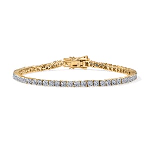Luxuriant Lab Grown Diamond SI 3.75 ctw Bracelet in 18K Vermeil Yellow Gold Over Sterling Silver (6.50 In)