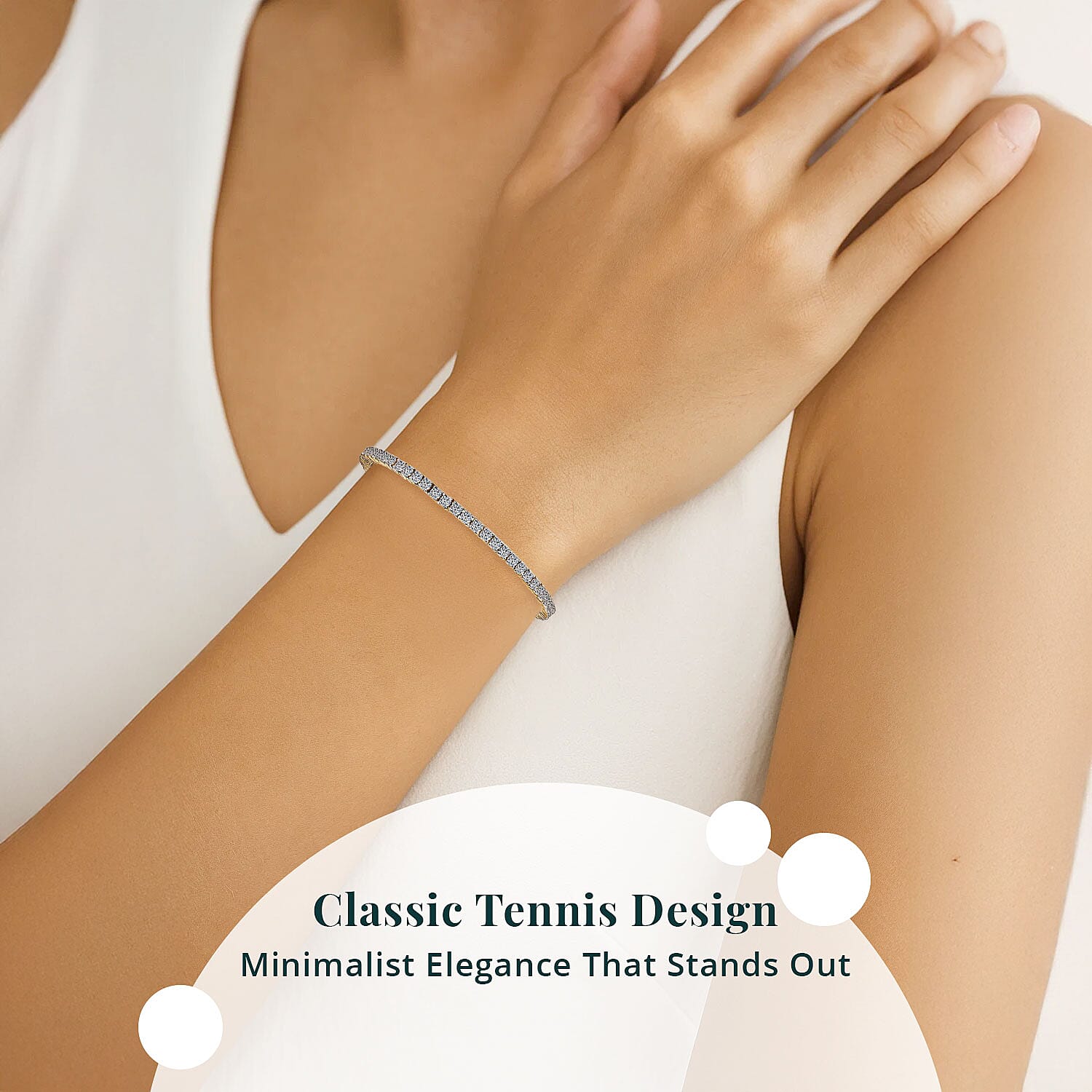 Luxuriant Lab Grown Diamond SI 3.75 ctw Tennis Bracelet in 18K Vermeil Yellow Gold Over Sterling Silver (6.50 In)