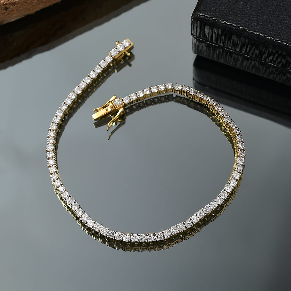 Luxuriant Lab Grown Diamond SI 3.75 ctw Bracelet in 18K Vermeil Yellow Gold Over Sterling Silver (6.50 In) image number 1