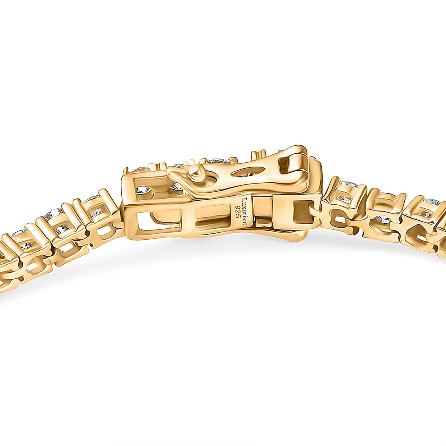 Luxuriant Lab Grown Diamond SI 3.75 ctw Tennis Bracelet in 18K Vermeil Yellow Gold Over Sterling Silver (6.50 In)