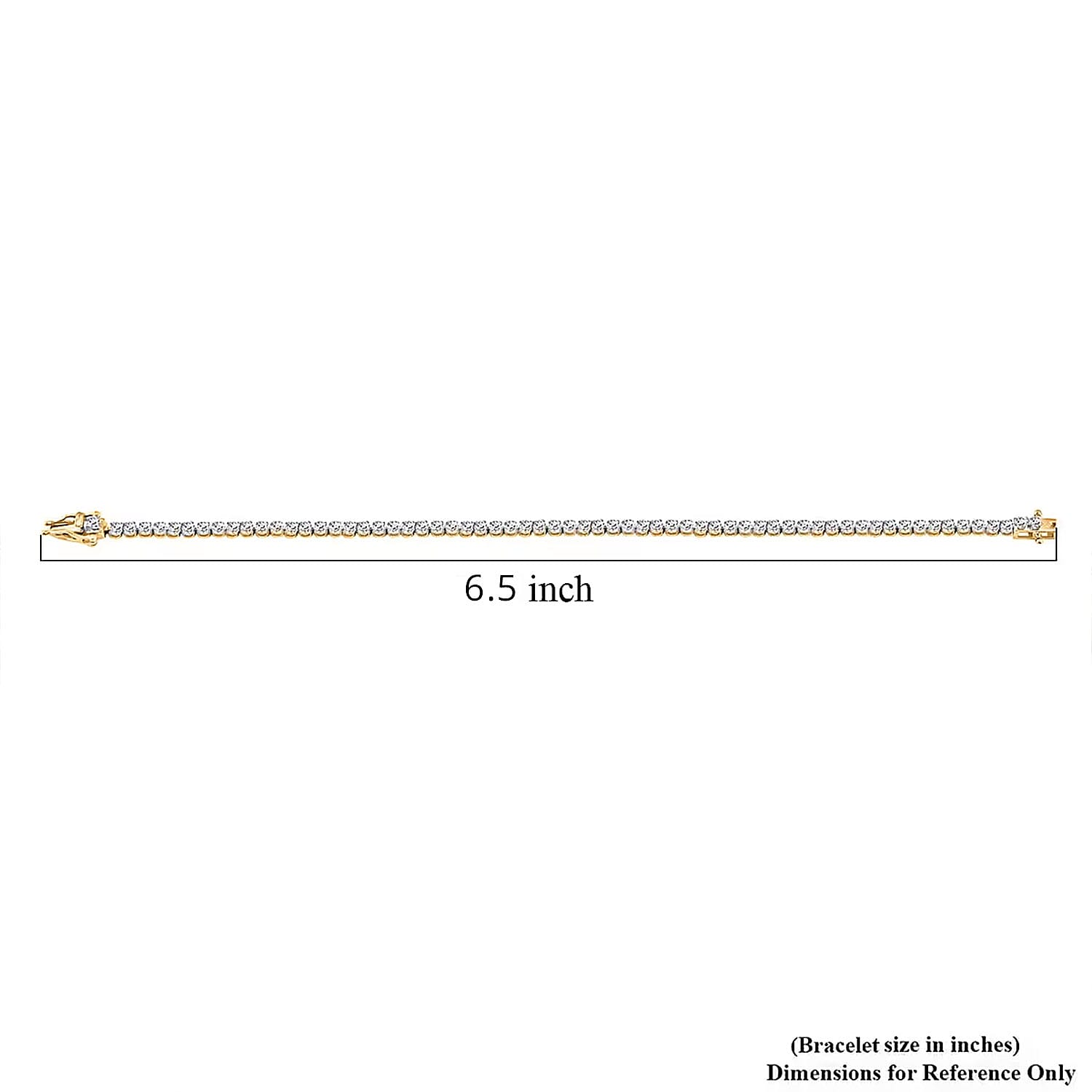Luxuriant Lab Grown Diamond SI 3.75 ctw Tennis Bracelet in 18K Vermeil Yellow Gold Over Sterling Silver (6.50 In)