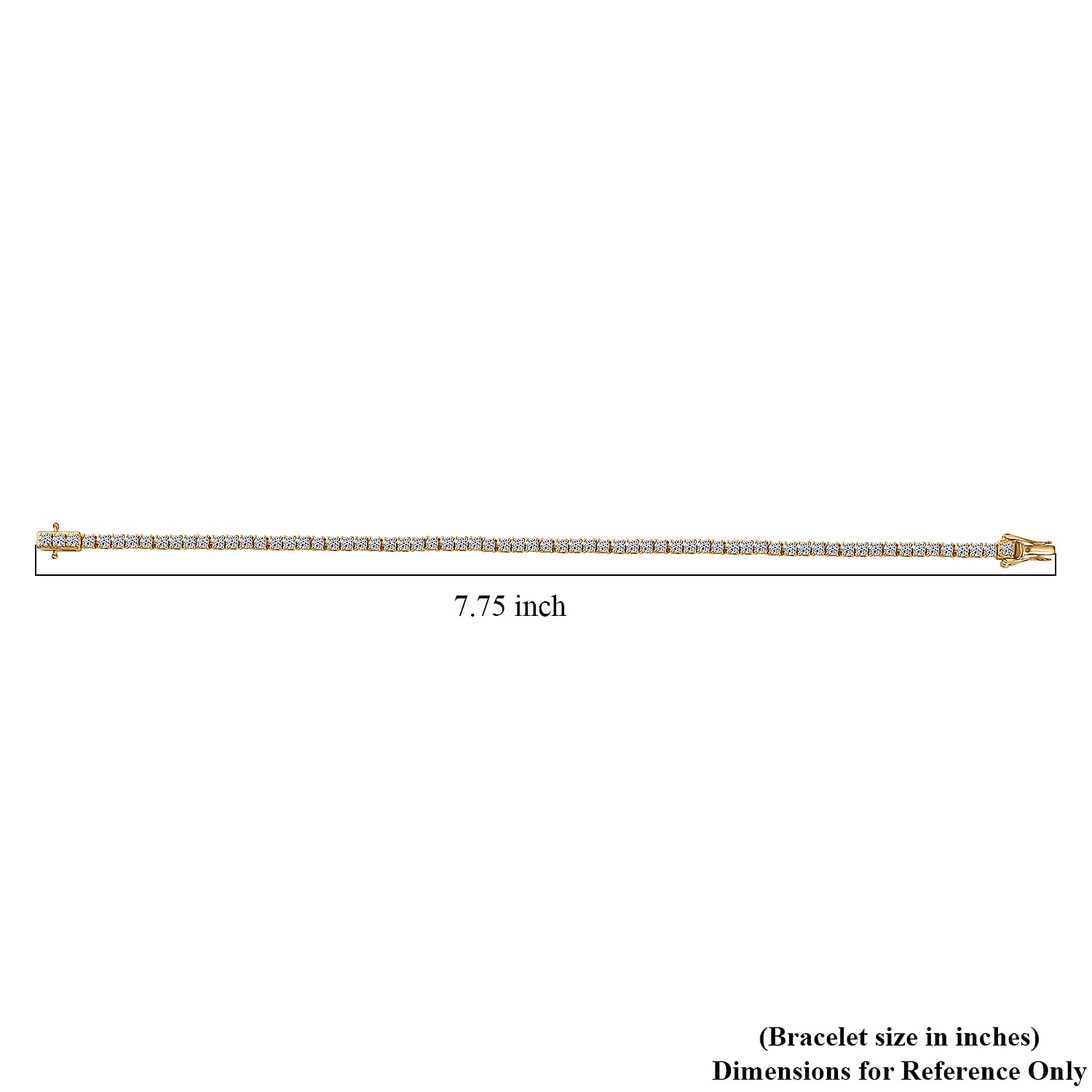 Luxuriant Lab Grown Diamond G-H SI 3.85 cctw Tennis Bracelet in 18K Vermeil Yellow Gold Over Sterling Silver (7.25 In)