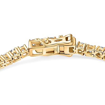 Luxuriant Lab Grown Diamond G-H SI 3.85 cctw Tennis Bracelet in 18K Vermeil Yellow Gold Over Sterling Silver (7.25 In)