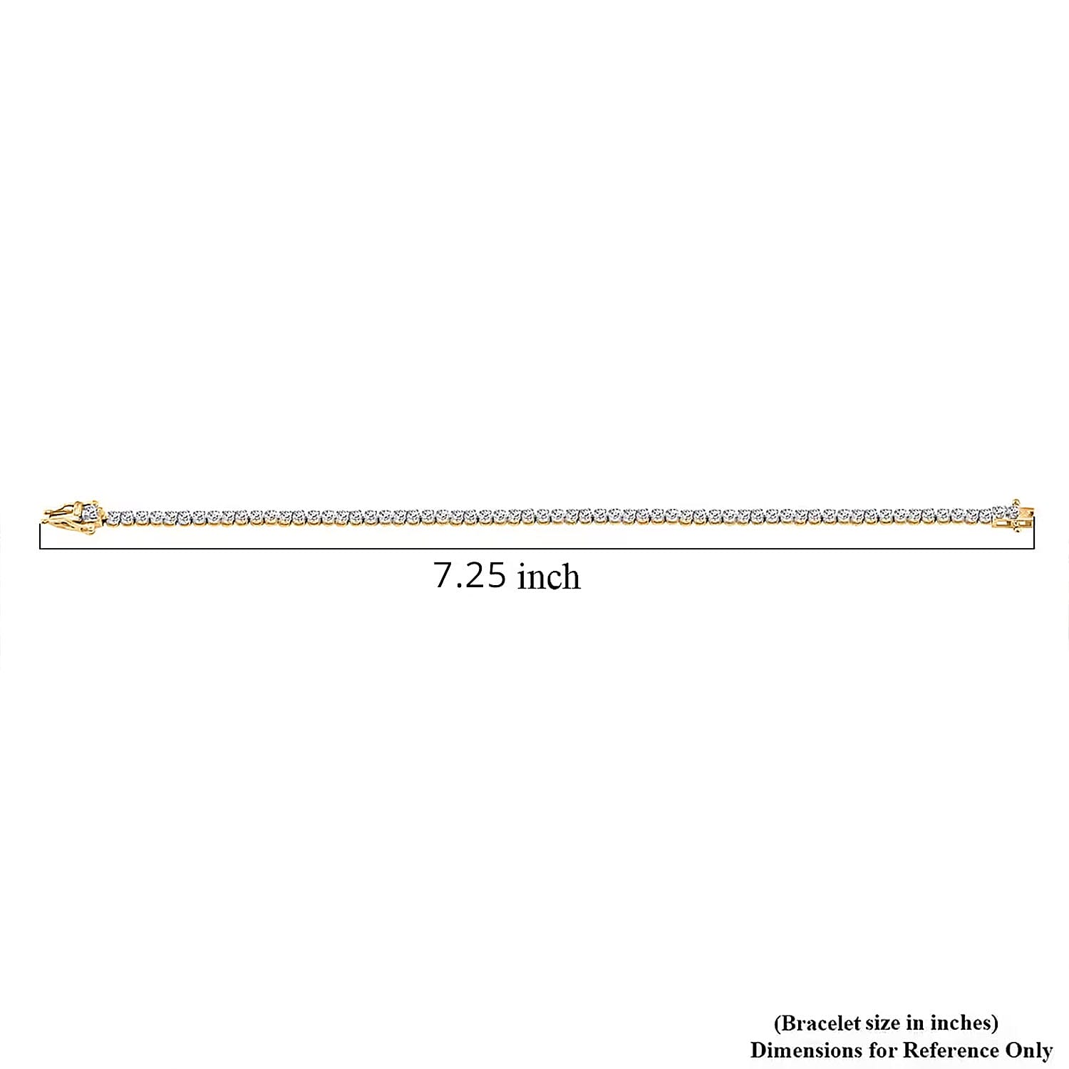 Luxuriant Lab Grown Diamond G-H SI 3.85 cctw Tennis Bracelet in 18K Vermeil Yellow Gold Over Sterling Silver (7.25 In)