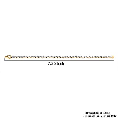 Luxuriant Lab Grown Diamond G-H SI 3.85 cctw Tennis Bracelet in 18K Vermeil Yellow Gold Over Sterling Silver (7.25 In)