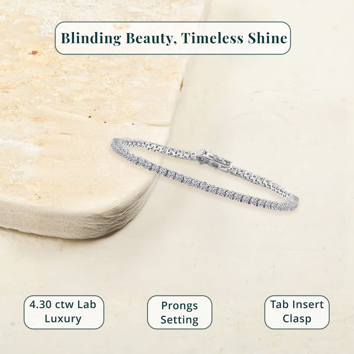 Luxuriant Lab Grown Diamond SI 4.30 ctw Bracelet in Rhodium Over Sterling Silve (7.25 In)  image number 5