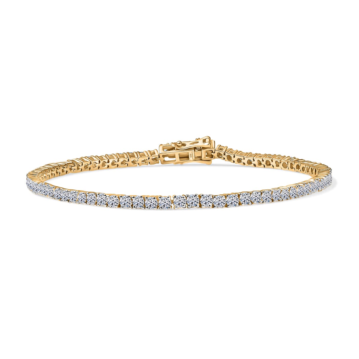 Luxuriant Lab Grown Diamond SI 4.70 ctw Bracelet in 18K Vermeil Yellow Gold Over Sterling Silver (8.00 In) image number 0