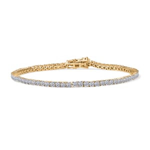 Luxuriant Lab Grown Diamond SI 4.70 ctw Bracelet in 18K Vermeil Yellow Gold Over Sterling Silver (8.00 In)