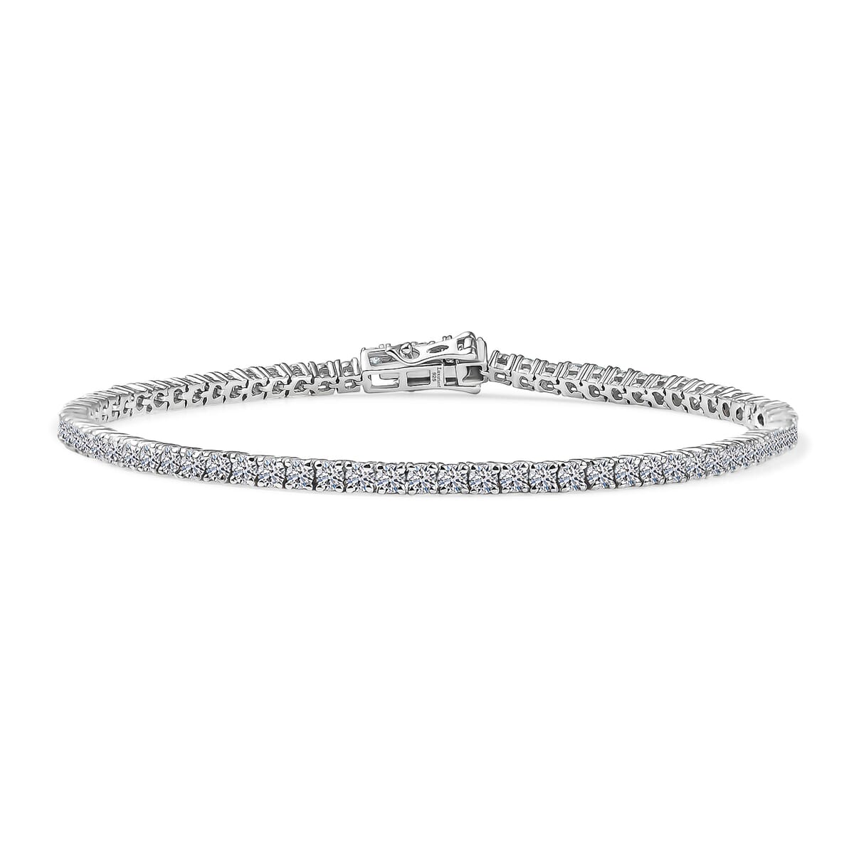 Luxuriant Lab Grown Diamond SI 4.70 ctw Bracelet in Rhodium Over Sterling Silver (8.00 In) image number 0