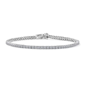 Luxuriant Lab Grown Diamond SI 4.70 ctw Bracelet in Rhodium Over Sterling Silver (8.00 In)