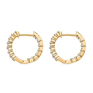 Luxuriant Lab Grown Diamond SI 1.50 ctw Inside-out Hoop Earrings in 18K Vermeil Yellow Gold Over Sterling Silver