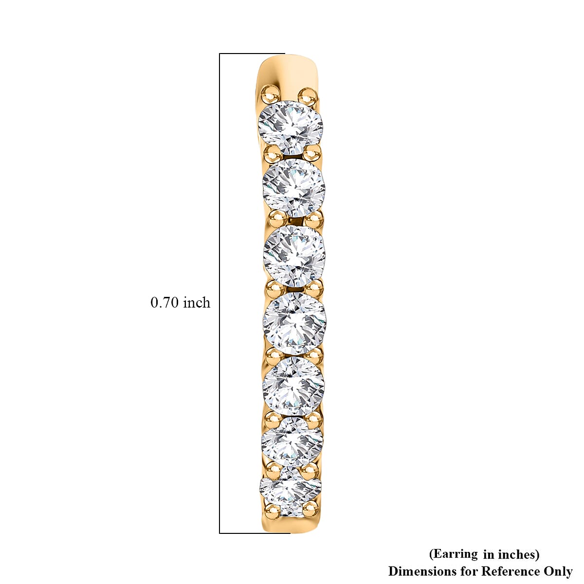 Luxuriant Lab Grown Diamond SI 1.50 ctw Inside-out Hoop Earrings in 18K Vermeil Yellow Gold Over Sterling Silver