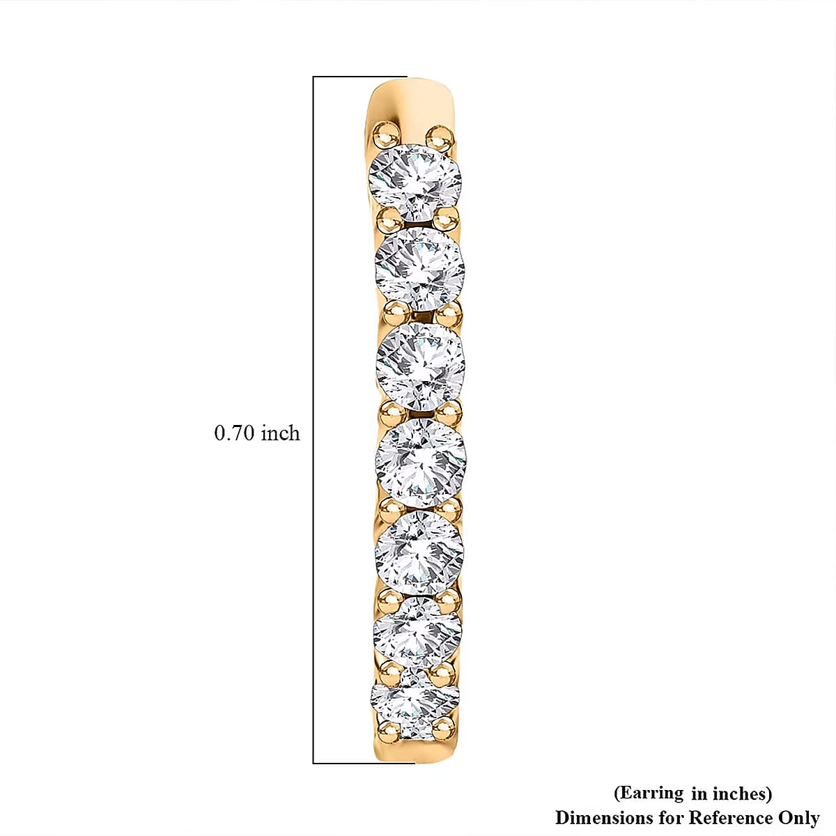 Luxuriant Lab Grown Diamond SI 1.50 ctw Inside-out Hoop Earrings in 18K Vermeil Yellow Gold Over Sterling Silver image number 6