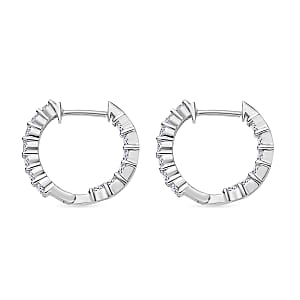 Luxuriant Lab Grown Diamond G-H SI 1.50 ctw Inside-out Hoop Earrings in Rhodium Over Sterling Silver