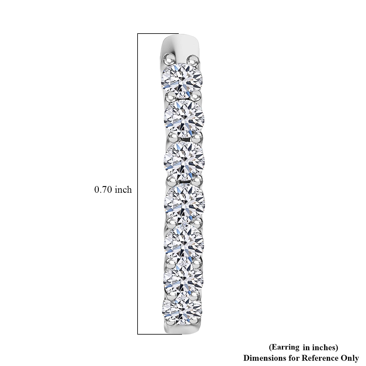 Luxuriant Lab Grown Diamond G-H SI 1.50 ctw Inside-out Hoop Earrings in Rhodium Over Sterling Silver