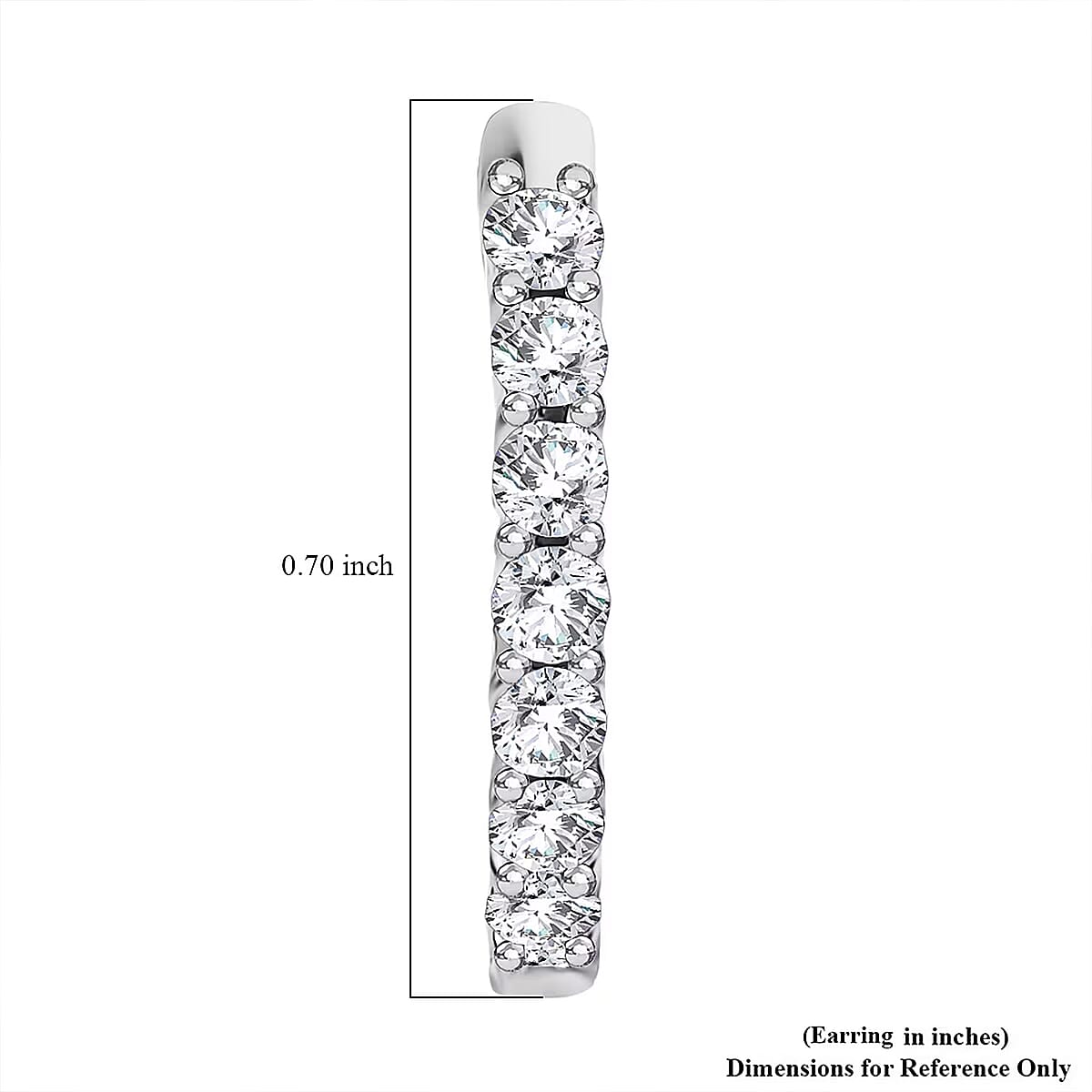 Luxuriant Lab Grown Diamond SI 1.50 ctw Inside-out Hoop Earrings in Rhodium Over Sterling Silver image number 6