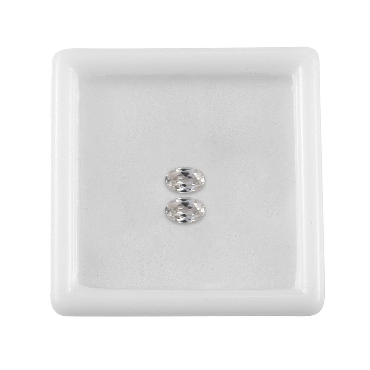 White Zircon Set of 2 (Ovl 6x4 mm) 1.28 ctw Loose Gemstone image number 3