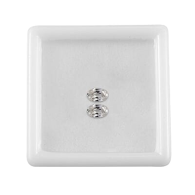 White Zircon Set of 2 (Ovl 6x4 mm) 1.28 ctw Loose Gemstone