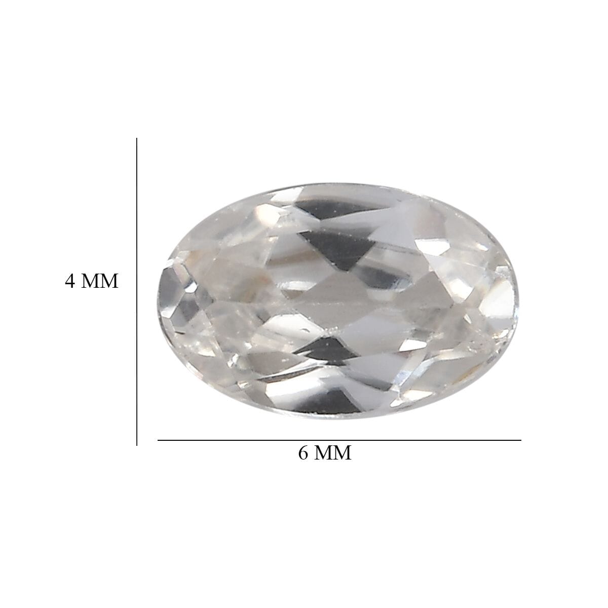 White Zircon Set of 2 (Ovl 6x4 mm) 1.28 ctw Loose Gemstone image number 4