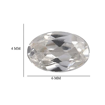 White Zircon Set of 2 (Ovl 6x4 mm) 1.28 ctw Loose Gemstone