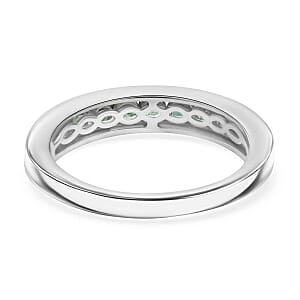 Socoto Emerald 0.57 ctw Ring in Platinum Over Sterling Silver (Size 9)