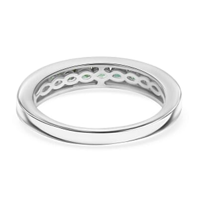 Socoto Emerald 0.57 ctw Ring in Platinum Over Sterling Silver (Size 9)