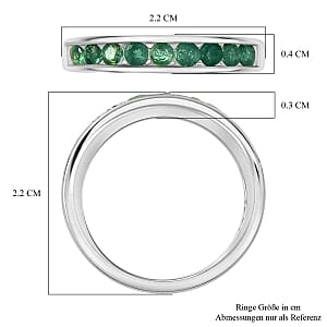 Socoto Emerald 0.57 ctw Ring in Platinum Over Sterling Silver (Size 9)
