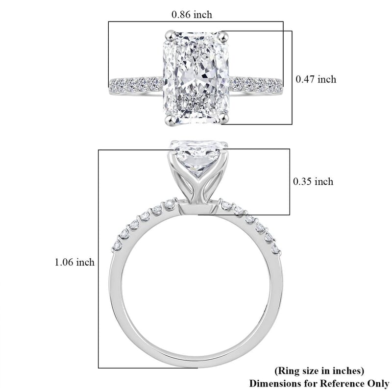 Radiant Cut Luxuriant Lab Grown Diamond G - VS 3.00 ctw Ring in 950 Platinum (Size 10.0) 5 Grams (Del. in 10-15 Days)