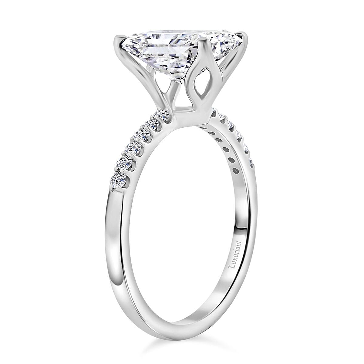 Radiant Cut Luxuriant Lab Grown Diamond G - VS 3.00 ctw Ring in 950 Platinum (Size 6.0) 5 Grams (Del. in 10-15 Days) image number 3