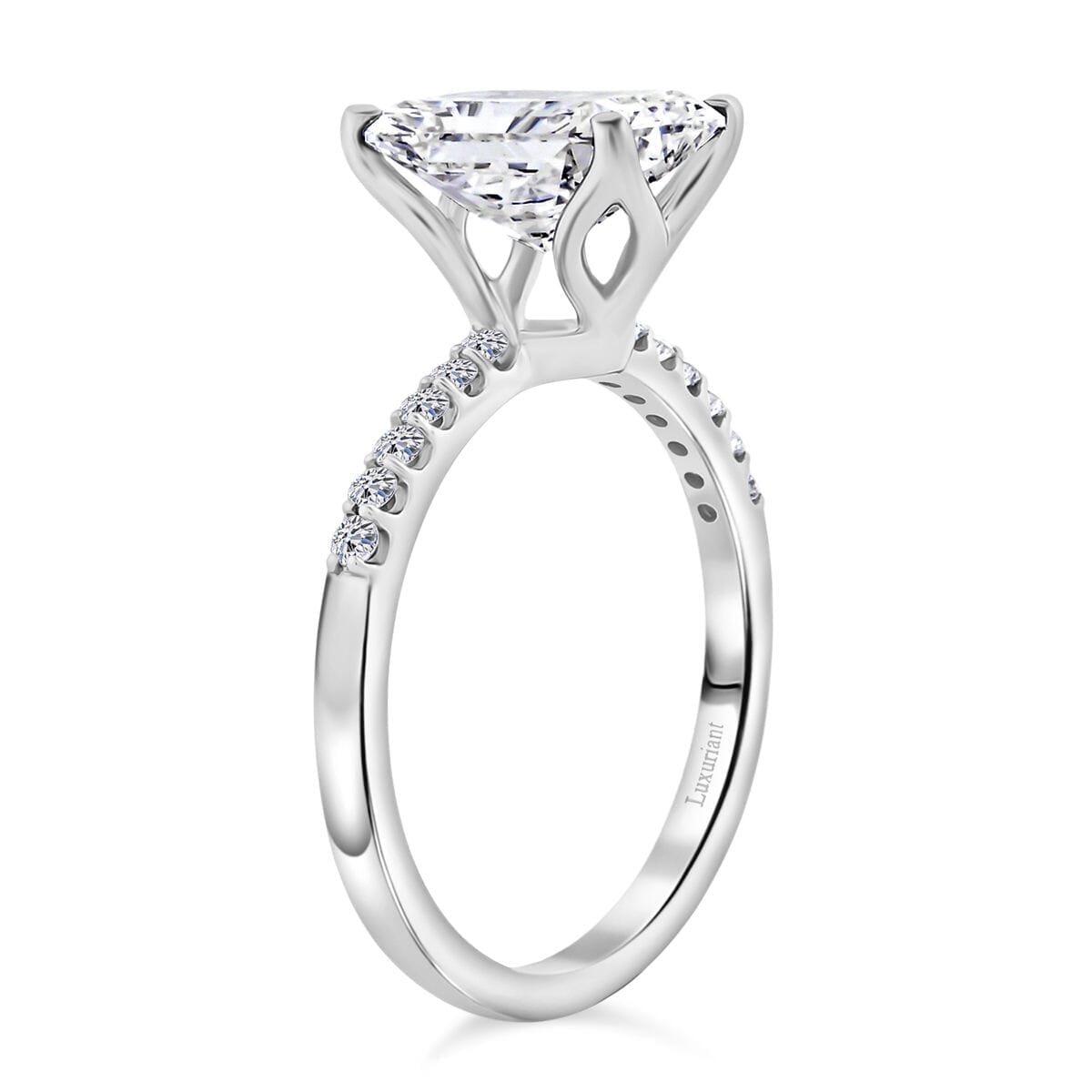 IGI Certified 950 Platinum Radiant Cut Luxuriant Lab Grown Diamond (EF-VS) Ring (Size 6.5) (5.15 g) (Del. in 10-15 Days) 3.00 ctw image number 3