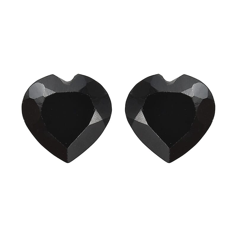 Set of 2 Thai Black Spinel (Hrt 5 mm) 0.94 ctw Loose Gemstone
