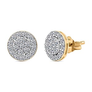 Luxuriant Lab Grown Diamond 1.00 ctw Earrings in Vermeil Yellow Gold Over Sterling Silver