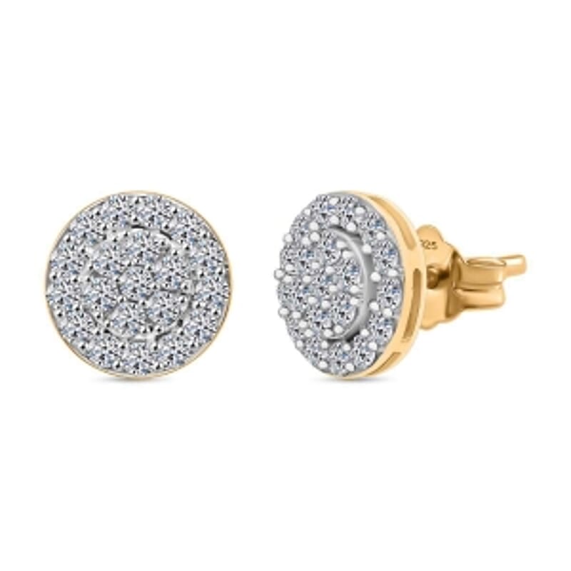 Luxuriant Lab Grown Diamond 1.00 ctw Earrings in Vermeil Yellow Gold Over Sterling Silver